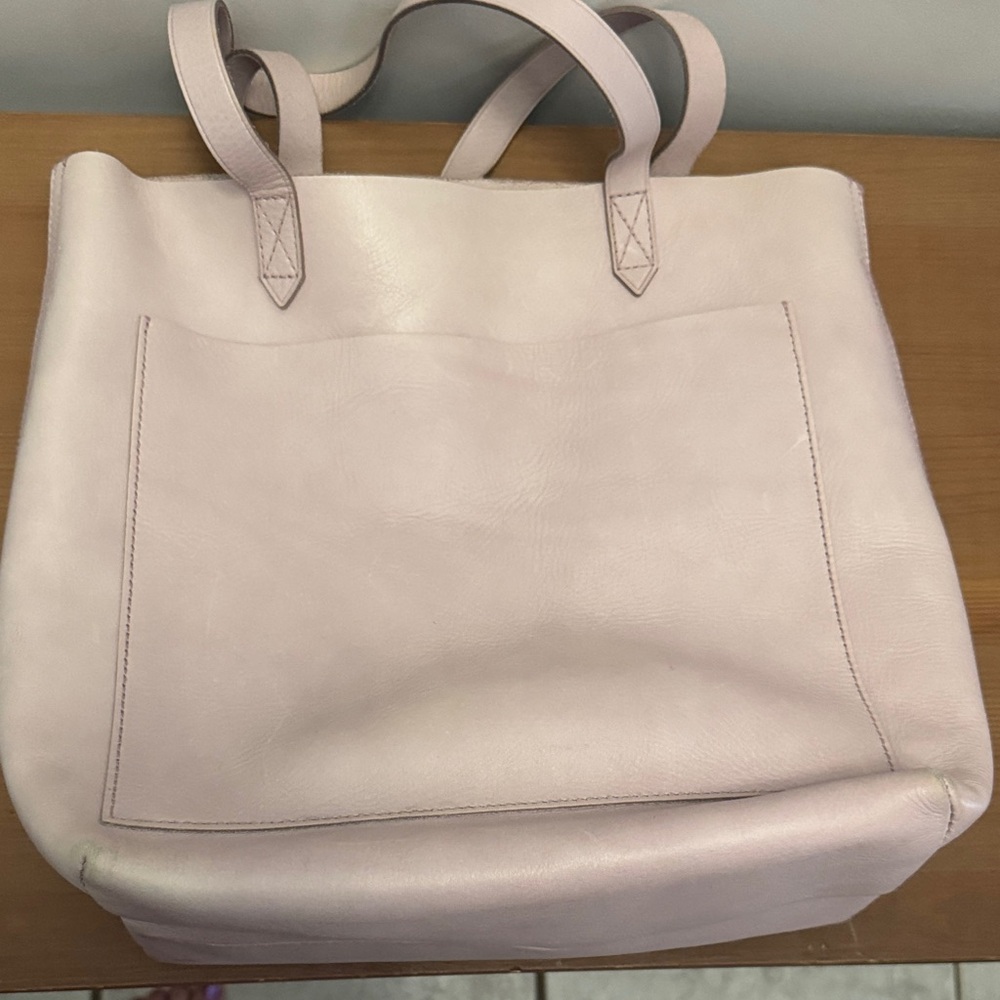 Elegant Pink Madewell Leather Tote Bag